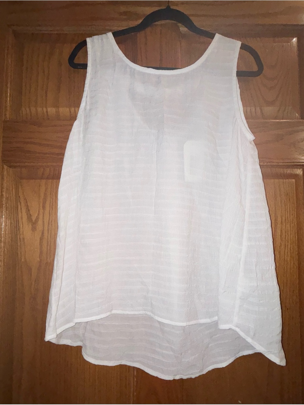 Staccato White Textured Sleeveless Layered Tank
